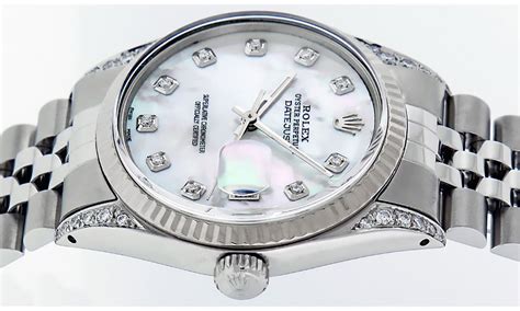 rolex datejust 31 mother of pearl|Rolex 36mm Datejust with diamonds.